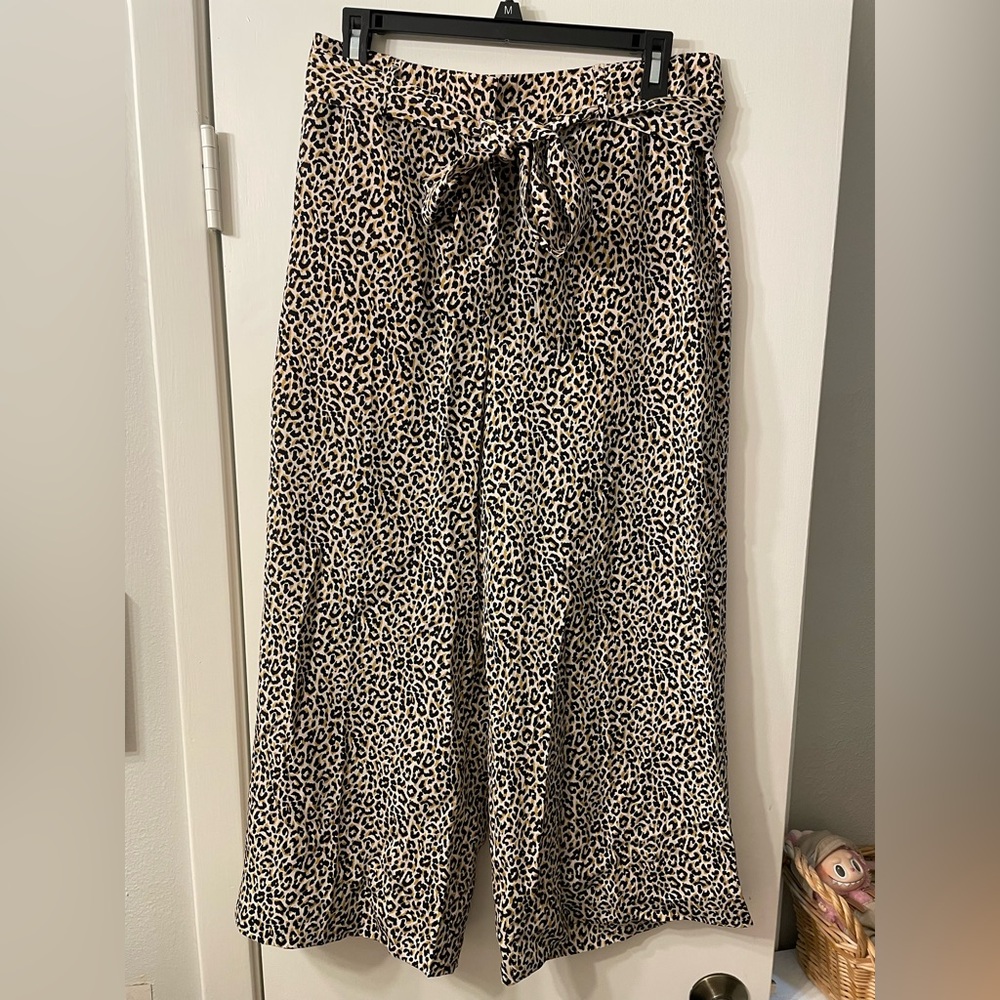 J. Crew Animal Print Wide Leg Trousers | size 8